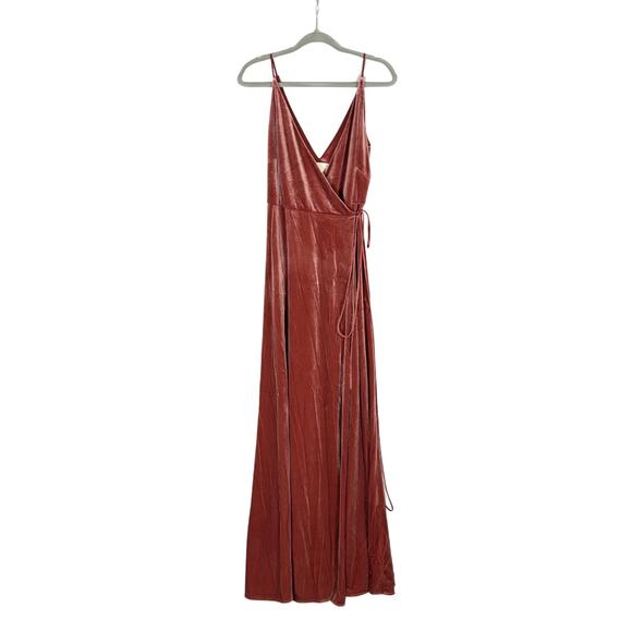 Jenny Yoo Andi Velvet Maxi Dress Cinnamon Rose 12 NEW - Picture 10 of 13